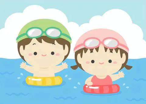 GRACE_夏のイラスト素材＿海で遊ぶ子供たち